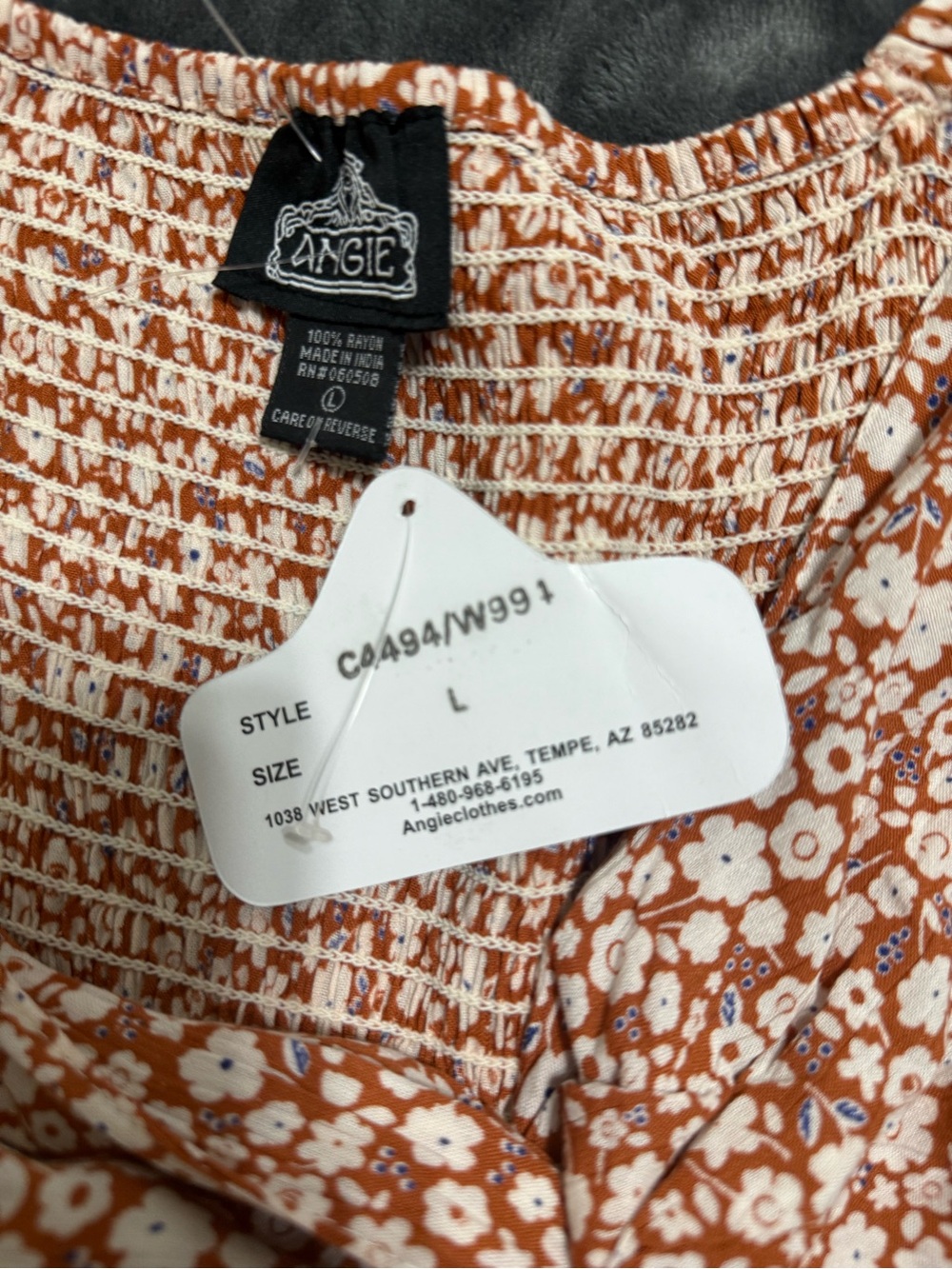 Floral Midi Dress in Rust - Picture 6 of 6